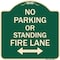 Signmission No Parking or Standing Fire Lane W/ Bidirectional Arrow Heavy-Gauge Alum, 18" x 18", G-1818-23684 A-DES-G-1818-23684 - alternate 1